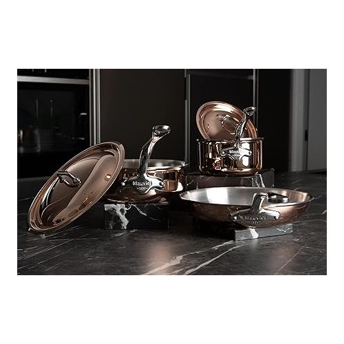  Mauviel M’6S 6-Ply Polished Copper & Stainless Steel 5-Piece Cookware Set With Cast Stainless Steel Handles, Suitable For All Types Of Stoves, Made In France