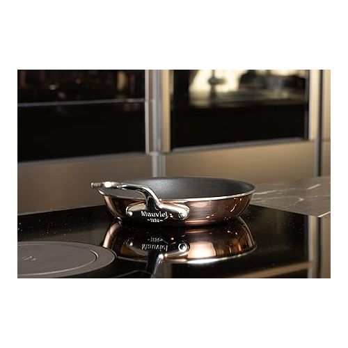  Mauviel M’6S 6-Ply Polished Copper Nonstick Frying Pan With Cast Stainless Steel Handles, 10.24-in, Made In France