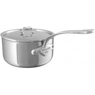 Mauviel M'Urban 4 Tri-Ply Polished Stainless Steel Sauce Pan With Lid And Cast Stainless Steel Handle, 3.4-Qt, Made In France