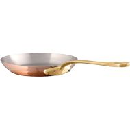 Mauviel M'200 B 2mm Polished Copper & Stainless Steel Frying Pan With Brass Handles, 7.9-in, Made In France