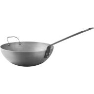 Mauviel M'Steel Black Carbon Natural Nonstick Wok/Stir Frying Pan With Iron Handle, 11.8-in, Suitable For All Cooking Surfaces, Made in France