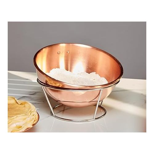  Mauviel M'Passion Copper Egg White Beating Bowl With Ring, 5-qt, Made in France