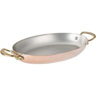 Mauviel M'150 B 1.5mm Polished Copper & Stainless Steel Oval Pan With Brass Handles, 11.8-in, Made in France