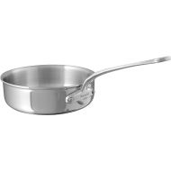 Mauviel M'Cook 5-Ply Polished Stainless Steel Saute Pan With Cast Stainless Steel Handle, 3.2-qt, Made In France