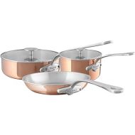 Mauviel M'TRIPLY S Polished Copper & Stainless Steel 5-Piece Cookware Set With Cast Stainless Steel Handles, Made In France