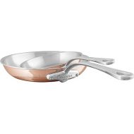 Mauviel M'TRIPLY S Polished Copper & Stainless Steel 2-Piece Frying Pan Set With Cast Stainless Steel Handles, Made In France