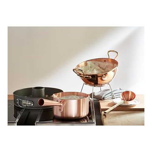  Mauviel M'Passion Copper Egg White Beating Bowl With Ring And Stainless Steel Support Stand, 7.87-in, Made in France