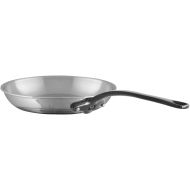 Mauviel M'Cook CI 5-Ply Polished Stainless Steel Round Frying Pan With Cast Iron Handles, 11-in, Made In France