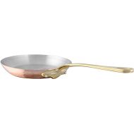 Mauviel M'Heritage 150 B 1.5mm Polished Copper & Stainless Steel Frying Pan With Brass Handles, 7.9-in, Made in France