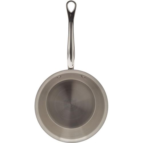  Mauviel M'Cook 5-Ply Polished Stainless Steel Splayed Saute Pan With Cast Stainless Steel Handle, 1.9-qt, Made In France