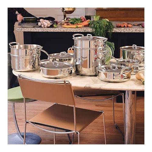  Mauviel M'Urban 4 Tri-Ply Polished Stainless Steel Cocotte With Lid and Cast Stainless Steel Handles, 6.2-Qt, Made In France