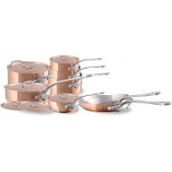 Mauviel M'150 S 1.5mm Polished Copper & Stainless Steel 14-Piece Cookware Set With Cast Stainless Steel Handles, Made In France