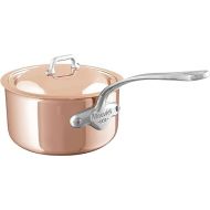 Mauviel M’6S 6-Ply Polished Copper & Stainless Steel Sauce Pan With Lid, And Cast Stainless Steel Handle, Suitable For All Types Of Stoves, 1.2-qt, Made In France