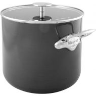 Mauviel M'Stone 3 Hard Anodized Nonstick Stockpot With Glass Lid, And Cast Stainless Steel Handles, 9.2-qt, Made In France