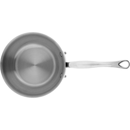  Mauviel Made In France MCook 5 Ply Stainless Steel 5212.17 0.9 Quart Curved Splayed Saute Pan with Lid, Cast Stainless Steel Handle