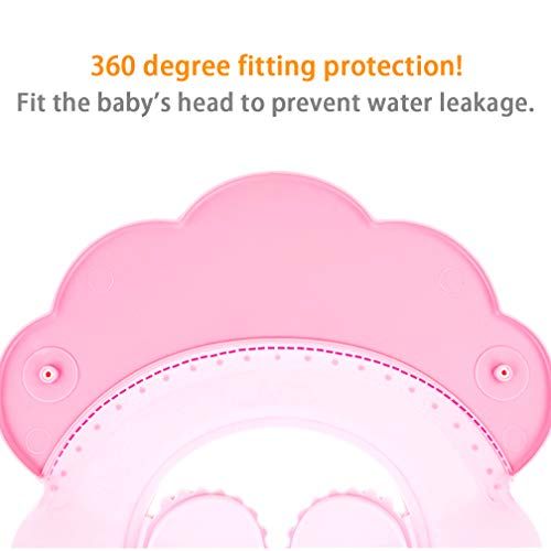  [아마존베스트]Maveek Baby Bathroom Safety Visor Caps Child Shower Cap，Adjustable Sticker, Comfortable, Soft, Safe, Waterproof & Elastic Ring Hat  for Showers, Bathing, Hair Cut, Pool, Beach, To