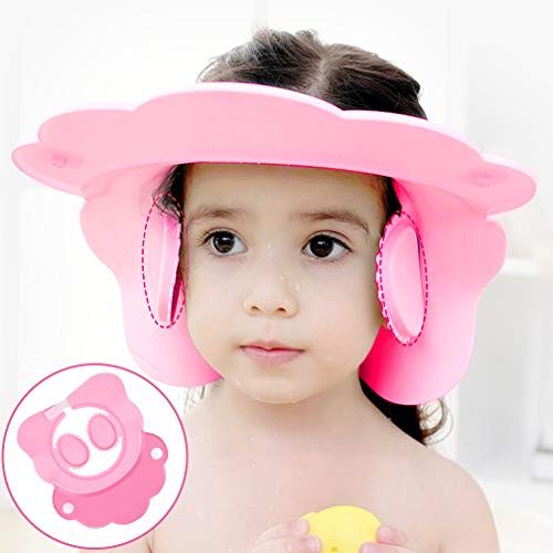  [아마존베스트]Maveek Baby Bathroom Safety Visor Caps Child Shower Cap，Adjustable Sticker, Comfortable, Soft, Safe, Waterproof & Elastic Ring Hat  for Showers, Bathing, Hair Cut, Pool, Beach, To