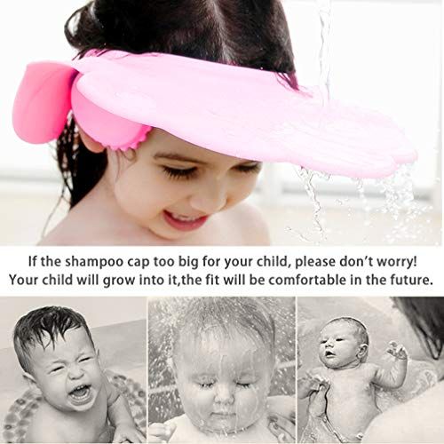  [아마존베스트]Maveek Baby Bathroom Safety Visor Caps Child Shower Cap，Adjustable Sticker, Comfortable, Soft, Safe, Waterproof & Elastic Ring Hat  for Showers, Bathing, Hair Cut, Pool, Beach, To