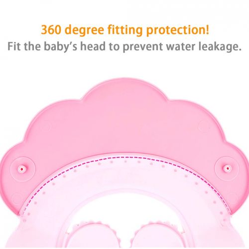  [아마존베스트]Maveek Baby Bathroom Safety Visor Caps Child Shower Cap，Adjustable Sticker, Comfortable, Soft, Safe, Waterproof & Elastic Ring Hat  for Showers, Bathing, Hair Cut, Pool, Beach, To