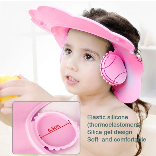  [아마존베스트]Maveek Baby Bathroom Safety Visor Caps Child Shower Cap，Adjustable Sticker, Comfortable, Soft, Safe, Waterproof & Elastic Ring Hat  for Showers, Bathing, Hair Cut, Pool, Beach, To