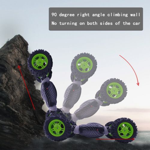  Maveek 4WD Tortional Deformation Double-Side RC Car Cross Country 360 Drift Spin Rotation Car 2.4 GHz Speed Racing Stunt Remote Control Vehicle Climbing Hyper Tumble Radio Controll