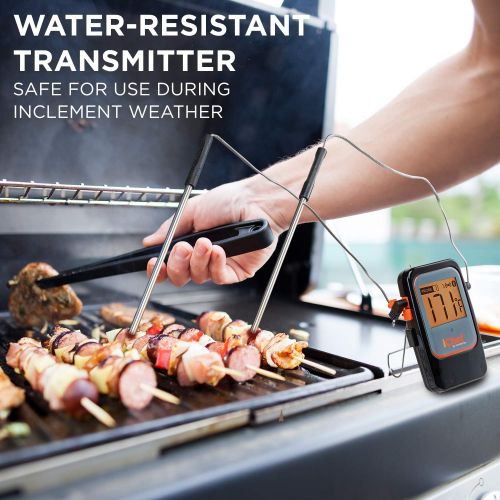  Maverick iChef BT-600 Bluetooth Wireless Remote Meat Thermometer, Monitor and Track 4 Probes Simultaneously from 300 Feet Away with Your Phone Or Tablet for Meat, Cooking, Food Grill, BBQ,