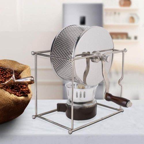  [아마존베스트]Mavis Laven Manual Coffee Beans Roasting Machine DIY Stainless Steel Rollers Baking Machine with Handle for Home Office Hotel 1Pc