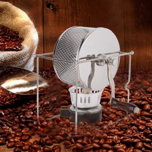  [아마존베스트]Mavis Laven Manual Coffee Beans Roasting Machine DIY Stainless Steel Rollers Baking Machine with Handle for Home Office Hotel 1Pc