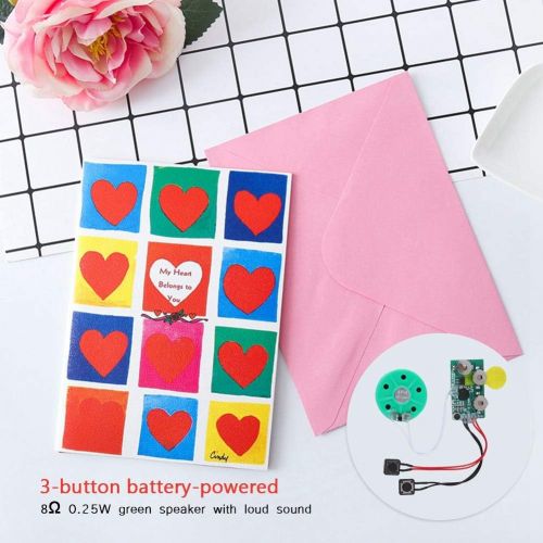  [아마존베스트]-Service-Informationen Mavis Laven Voice Greeting Card Module, Writeable Voice Module Sound Chip DIY Audio Greeting Card Chip for Gift Holidays, 240 Seconds Recording Time