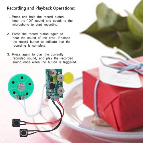  [아마존베스트]-Service-Informationen Mavis Laven Voice Greeting Card Module, Writeable Voice Module Sound Chip DIY Audio Greeting Card Chip for Gift Holidays, 240 Seconds Recording Time