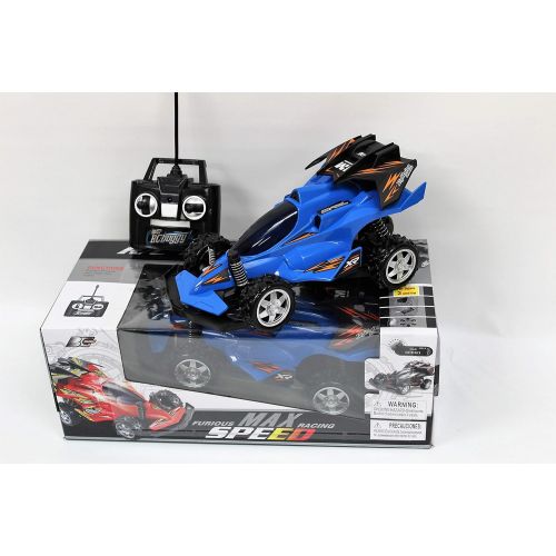  Max Racing Furious RC High Speed Buggy Vehicle 27 MHz Off Road Vehicle Toy 2.4GHz Radio Remote Control Car Electronic Monster Buggy R/C for Kids and Adults (Blue)