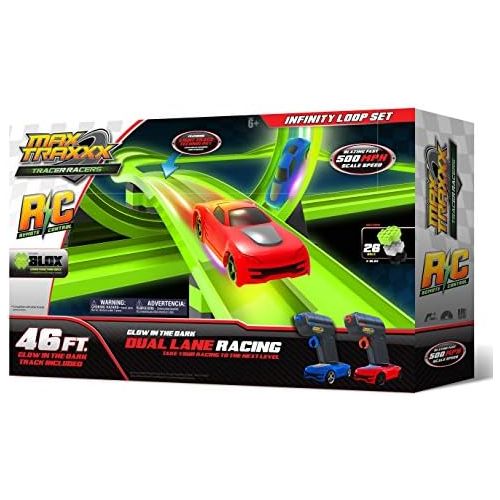  [아마존베스트]Max Traxxx R/C Award Winning High Speed Remote Control Infinity Loop Track Set with Two Cars for Dual Racing