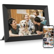 Digital Picture Frame 10.1 Inch WiFi Electronic Photo Frame 32GB Storage SD Card Slot Desktop IPS Touch Screen HD Display Auto-Rotate Slideshow Share Videos Photos Remotely Via Uhale App