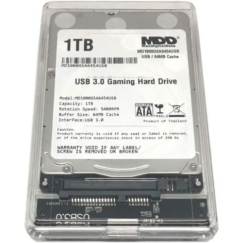  MaxDigitalData HD250U3-C 1TB USB 3.0 Portable PS4 External Gaming Hard Drive - (PS4 Pre-Formatted) - 2 Year Warranty