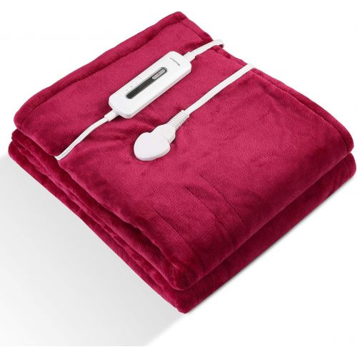  [아마존 핫딜] [아마존핫딜]MaxKare Electric Blanket Heated Throw Flannel & Sherpa Reversible Fast Heating Blanket 50 x 60, ETL Certification with 3 Heating Levels & 4 Hours Auto Off, Home Office Use & Machin