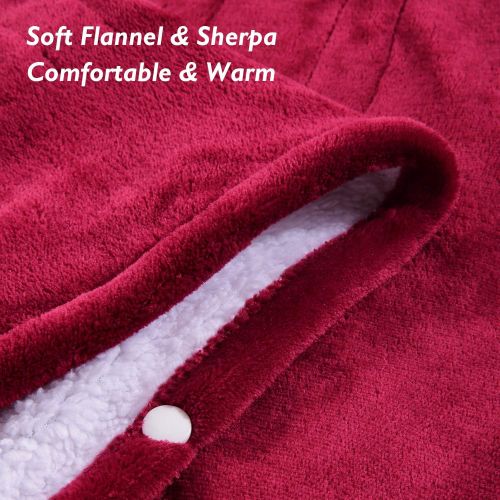  [아마존 핫딜] [아마존핫딜]MaxKare Electric Blanket Heated Throw Flannel & Sherpa Reversible Fast Heating Blanket 50 x 60, ETL Certification with 3 Heating Levels & 4 Hours Auto Off, Home Office Use & Machin