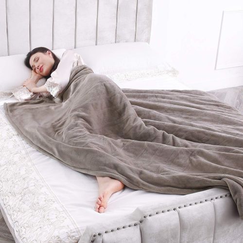  [아마존 핫딜] [아마존핫딜]MaxKare Electric Blanket Heated Throw 72 x 84 Oversized Flannel Heated Blanket, ETL Certification Fast Heating with 3 Heating Levels & 8 Hours Auto Off, Machine Washable