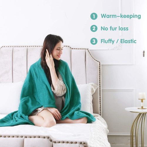  [아마존 핫딜] [아마존핫딜]MaxKare Electric Heated Throw Blanket Polar Fleece 50 x 60 Lightweight Cozy Ultra-Warm Premium Microfiber Snap Lap Blankets with Auto-Off 4 Heating Levels - Lake Green