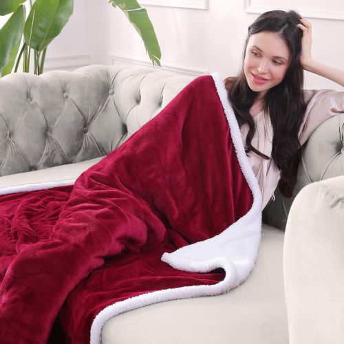  [아마존 핫딜] MaxKare Electric Blanket Heated Throw Fast Heating Blanket Flannel & Sherpa Reversible 50 x 60 with 3 Hours Auto Off & 4 Temperature Settings, ETL Certification, Bed Sofa Use & Machine Was