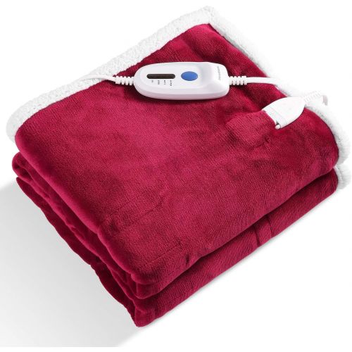  [아마존 핫딜] MaxKare Electric Blanket Heated Throw Fast Heating Blanket Flannel & Sherpa Reversible 50 x 60 with 3 Hours Auto Off & 4 Temperature Settings, ETL Certification, Bed Sofa Use & Machine Was