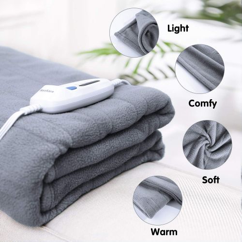  [아마존 핫딜] MaxKare Polar Fleece Electric Heated Blanket Twin Size 62 x 84 Full Body Warming Premium Microfiber Sofa Blankets with Auto-Off 4 Temperature Settings Overheating Protection 10h Ti