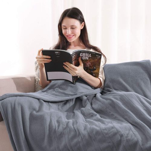  [아마존 핫딜] MaxKare Polar Fleece Electric Heated Blanket Twin Size 62 x 84 Full Body Warming Premium Microfiber Sofa Blankets with Auto-Off 4 Temperature Settings Overheating Protection 10h Ti