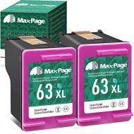 MaxPage Remanufactured 63XL Ink Cartridge Replacement for HP 63 Color Ink Fit for HP Envy 4520 3634 OfficeJet 3830 4650 4652 4655 5258 5252 5255 DeskJet 3636 1111 3630 1112 3637 36
