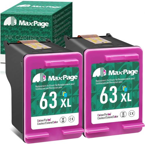  MaxPage Remanufactured 63XL Ink Cartridge Replacement for HP 63 Color Ink Fit for HP Envy 4520 3634 OfficeJet 3830 4650 4652 4655 5258 5252 5255 DeskJet 3636 1111 3630 1112 3637 36