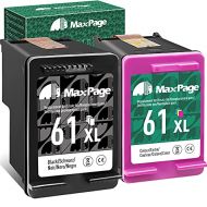 MaxPage Remanufactured Ink Cartridge Replacement for HP 61 61XL Black Tri-Color Fit for DeskJet 1055 1512 2512 2542 2540 2544 3000 3052a 3051a 2548, Envy 4500 4502 5530, OfficeJet