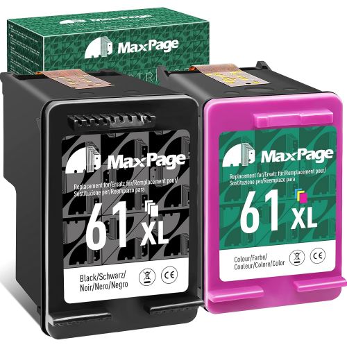  MaxPage Remanufactured Ink Cartridge Replacement for HP 61 61XL Black Tri-Color Fit for DeskJet 1055 1512 2512 2542 2540 2544 3000 3052a 3051a 2548, Envy 4500 4502 5530, OfficeJet
