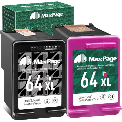  MaxPage Remanufactured Ink Cartridge Replacement for HP 64 64XL Black Color Used for Envy Photo 7100 7800 7858 7155 7855 6255 6252 7158 7164 6222 7120 7130 Tango X Smart Home Wirel