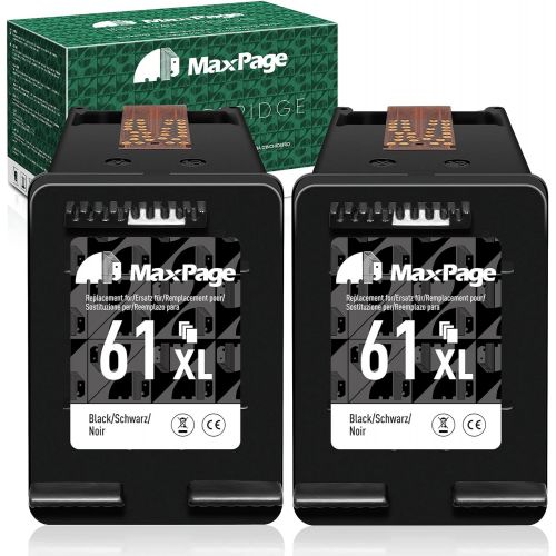  MaxPage Remanufactured Ink Cartridge Replacement for HP 61 61XL Black Used with Envy 5530 4502 4500 4501, DeskJet 2540 3050 2050 1000 1010 1510 3510 1512, OfficeJet 4630 4635 2620