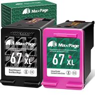 MaxPage Remanufactured Ink Cartridge Replacement for HP 67 67XL Combo Pack Black Color Fit for DeskJet 2700 2755 2722 2732 2752 2755e 4155e Plus 4155, Envy 6000 6400 6055e 6455e 60