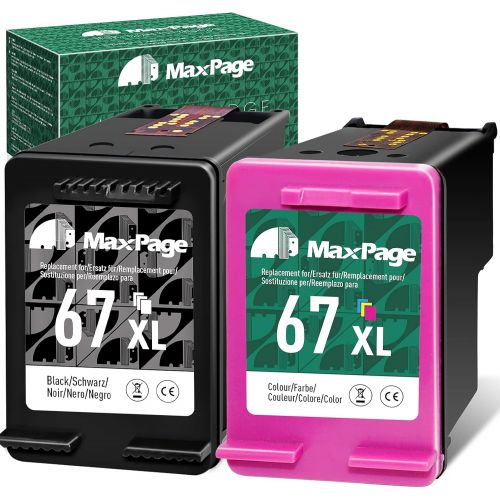  MaxPage Remanufactured Ink Cartridge Replacement for HP 67 67XL Combo Pack Black Color Fit for DeskJet 2700 2755 2722 2732 2752 2755e 4155e Plus 4155, Envy 6000 6400 6055e 6455e 60